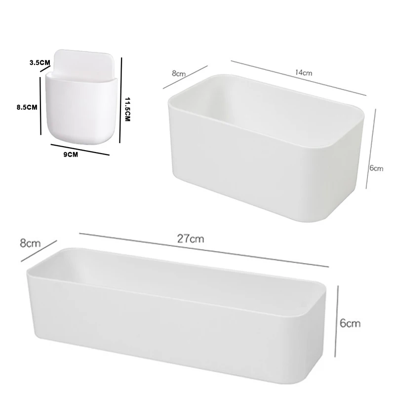 Traceless Wall Mounted Storage Box Bathroom Toiletries Storage Rack Mobile Phone Air Conditioning Remote Control Storage Rack