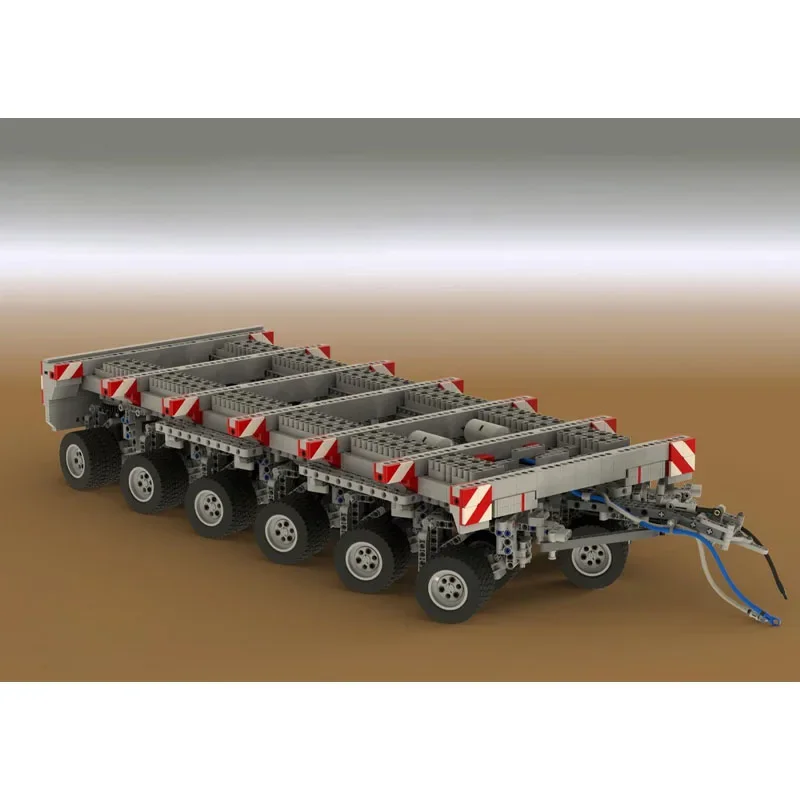 MOC-180345Multi-As Dubbele Lijn Modulaire Trailer3737Parts Montage Stiksels Bouwsteen Model Kinderen VerjaardagBouwBlock Speelgoed