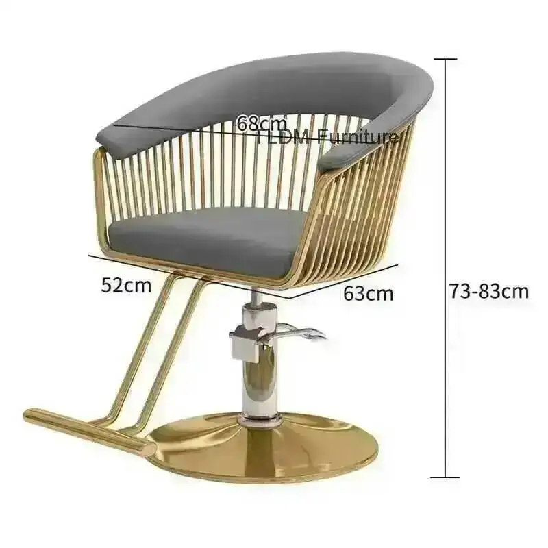 

Simple Beauty Salon Chair Professional Stainless Steel Barber Chairs Designer Salon Furniture Luxury Reclining Perm Dyeing Chair