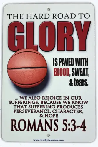 1e,8;x12; METAL SIGN Christian Basketball, Sports Gym Kids Room Upward Curry
