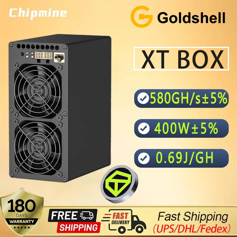

Новый Goldshell XT Box 580GH/s 400W Miner Tari (XTM) Алгоритм майнинговой машины SHA-3X XTM Coin Asic Высокопроизводительный майнер
