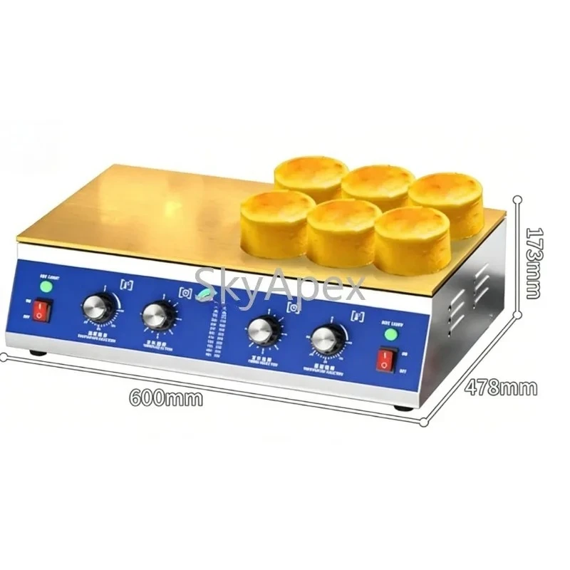 Copper Plate Double Head Electric Souffle Maker With Stainless Steel Lid Tools Temperature Control Nonstic For Home Dessert Shop
