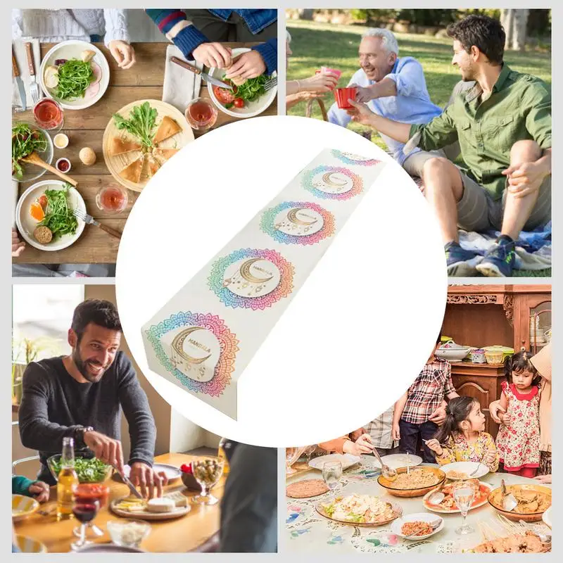 EID Mubarak настольная дорожка раньше для дома скатерть Рамадан кареем Eid Al Adha подарки исламское мусульманское драгоценное украшение