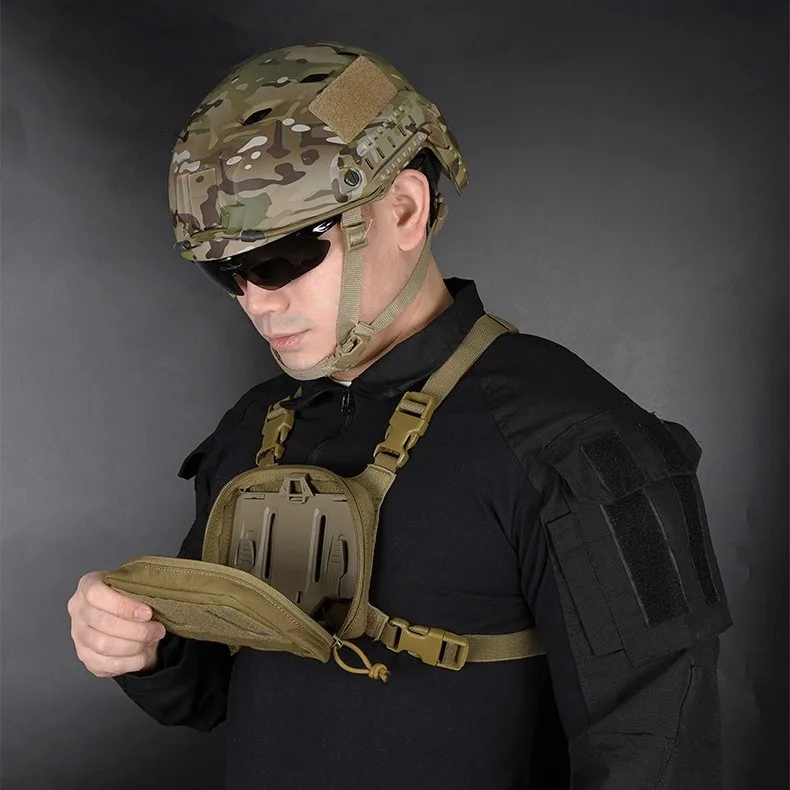 Foldable Tactical Navigation Board Kit with Chest Harness & Protective Case MOLLE Phone Mount for Outdoor  Hiking POV Filming,