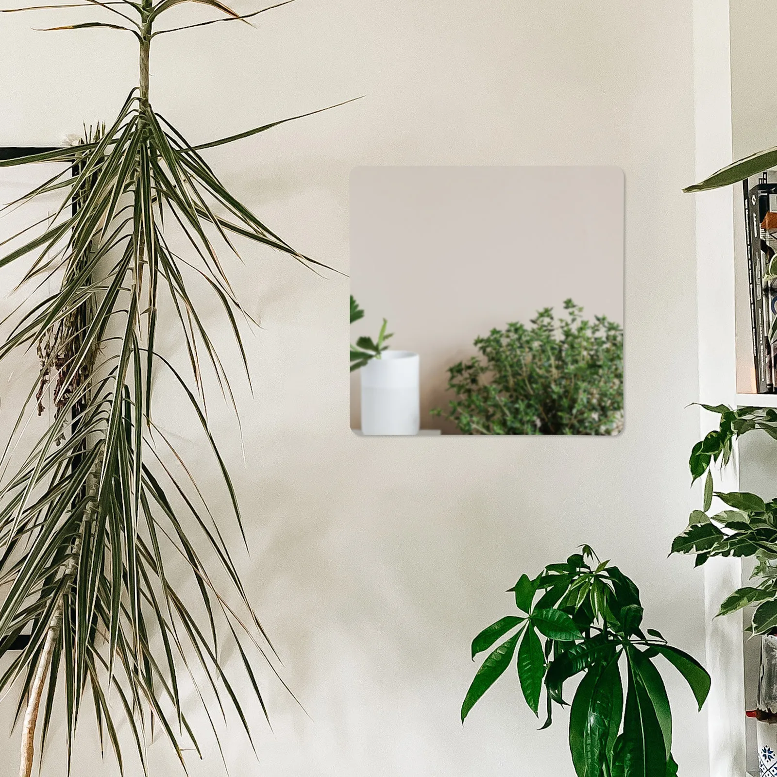 

2pcs Tiles Self Adhesive Acrylic Square Wall Mirror Stick On Lightweight Shatterproof Bathroom Decor Mirror Sheets For Wardrobe