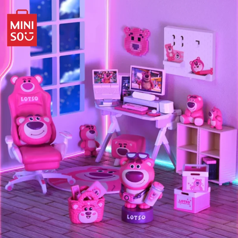 

Miniso Disney Lotso Эл-Спорт кабинка серии глухая коробка настольная сцена Kawaii подарок на день рождения Детская игрушка анимационные модели украшения