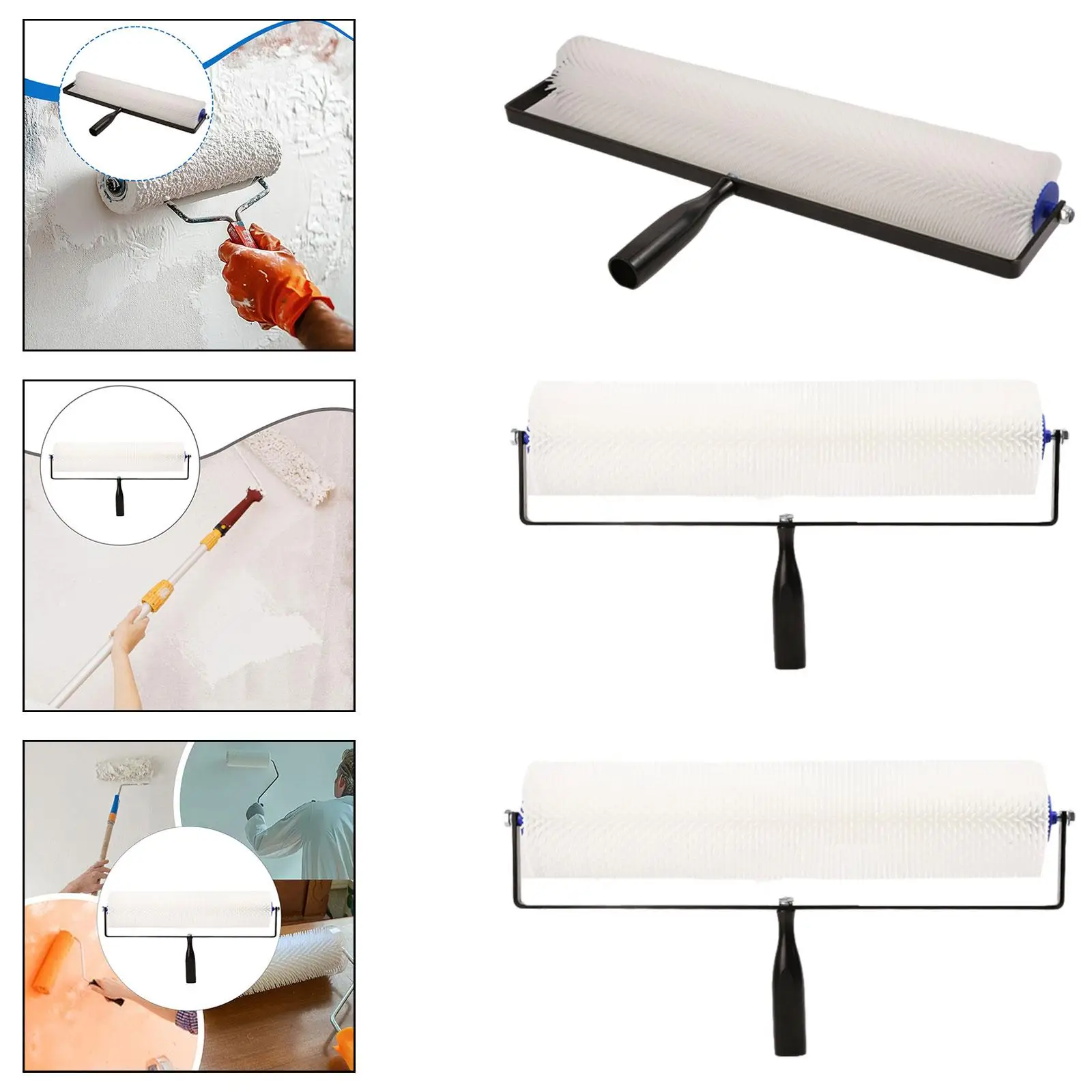 

Ролик с шипами Валик для пеногания Краска для эпоксидной смолы Самовыравнивающийся валик с цементными шипами, Внутренняя щетка для пеногасинга Бетон