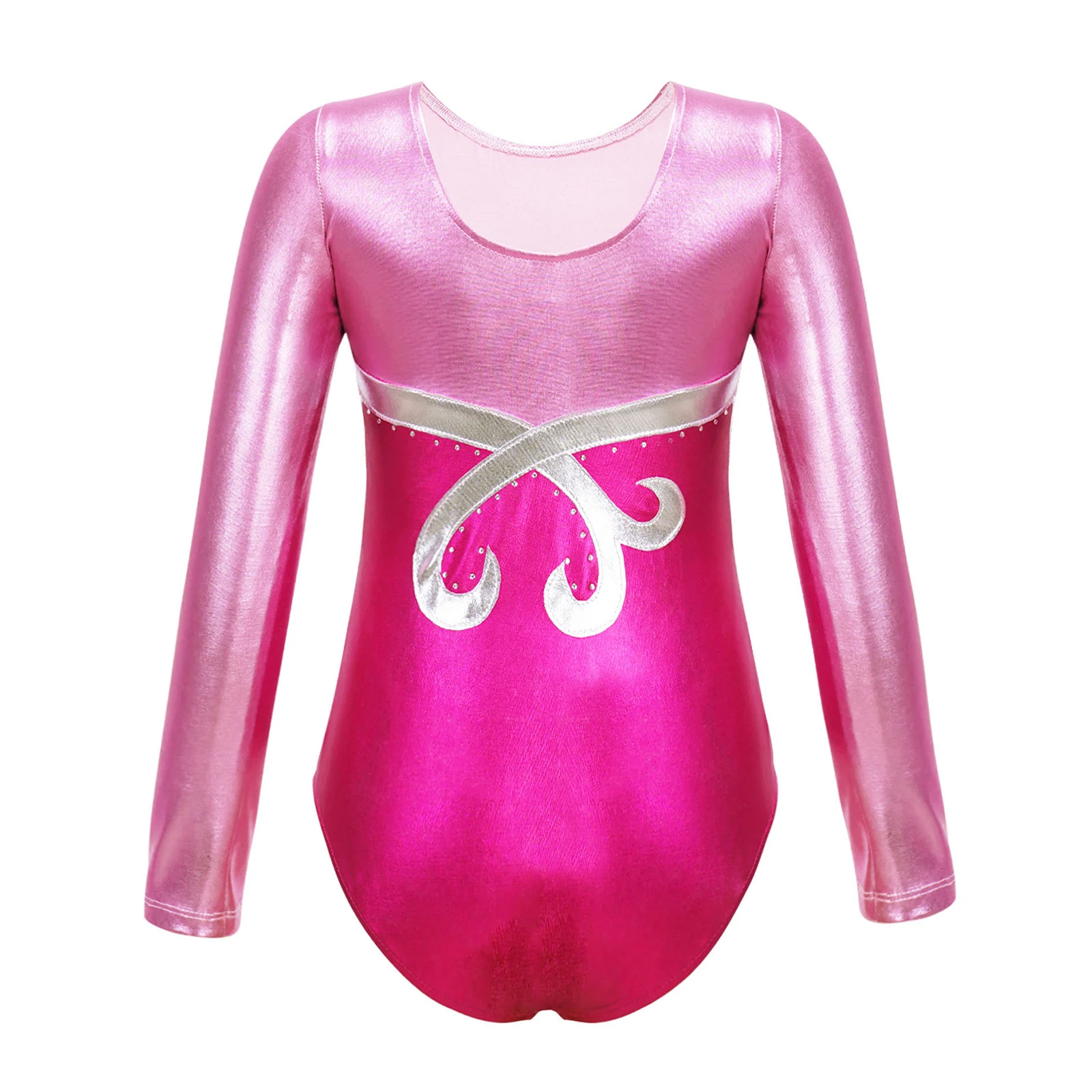 Kids Girls Children Ballet Dance Leotard Long Sleeves Gymnastics Workout Bodysuit for Ballet Exercise Skating Stage Performance