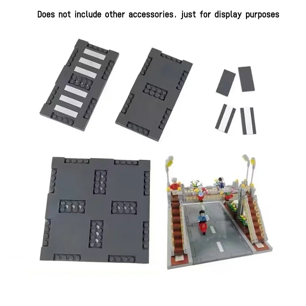 Building Blocks City Road Street Baseplate Bricks Pedestrian Crossing Base Compatible with legoeds Puzzle Toys 60301 69915 71772