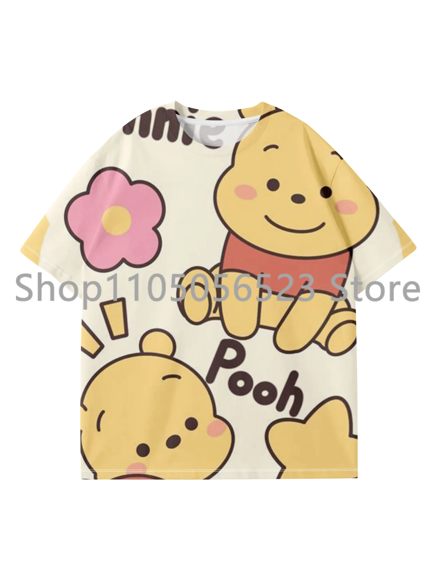 

2025 Miniso, футболка с рисунком Винни-медведя для мальчиков и девочек, одежда для детей и взрослых, хлопковые летние милые футболки с короткими рукавами