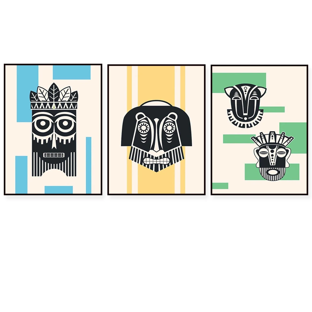 African Tribal Mask Poster, Quote Typography Poster | Illustration | Modern | Print Wall Art Decor