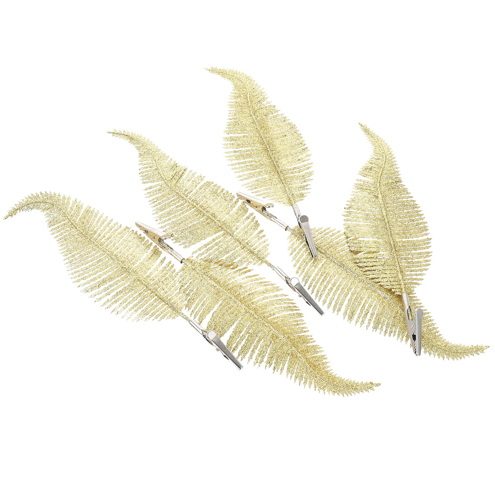 

6pcs Plastic Christmas Decor Simulated Tree Leaf Xmas Glitter Wreath Party Supplies Wedding Banquet Decor