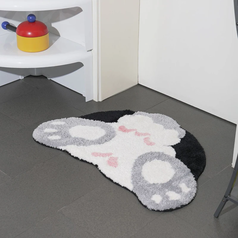 Cute Rabbit Rug Tufting Bedroom New Year Carpet Bathroom Bathmat Foot Pad Bath Mat Doormat Aesthetic Home Kids Room Warm Decor