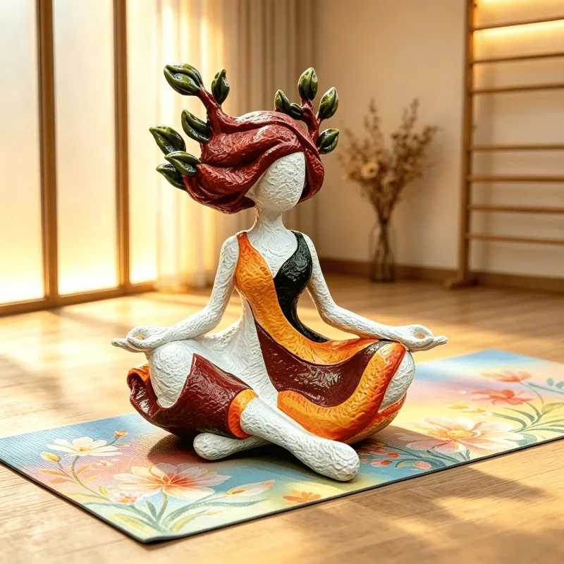 

Natural Goddess Inner Harmony Sculpture Multi Purpose Peaceful Resin Decoration Quiet Growth Bedroom Meditation Room Statue