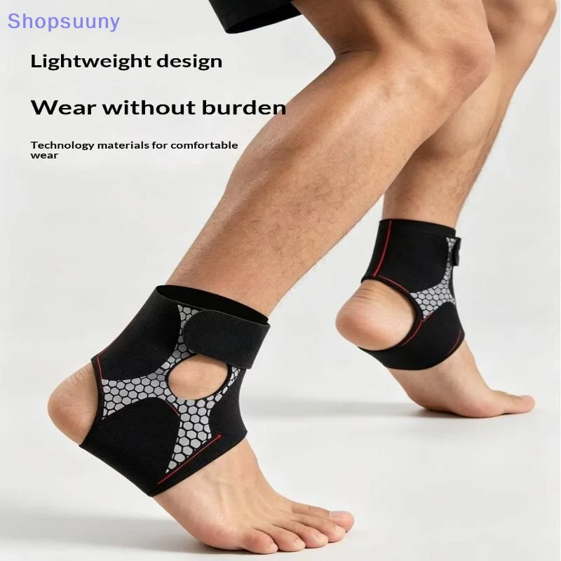 [SU]1Pc Adjustable Ankle Brace For Men Breathable Elastic Ankle Sleeves Compression Support For Sports Protect Plantar Fasciitis