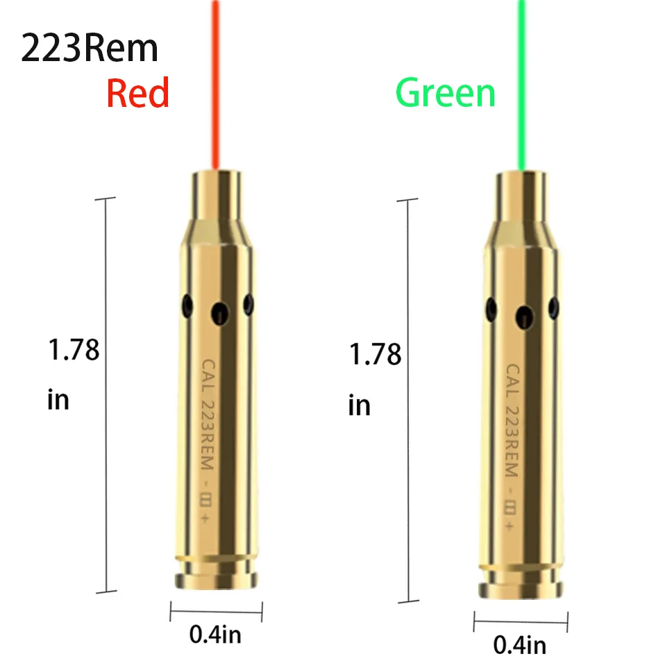 Tactical .223 Red Green Dot Laser Boresighter Brass Rifle Scope Glock Sight Accurate Calibration for Airsoft Pistola Accessories