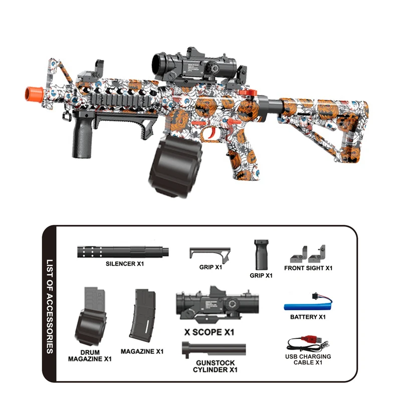 M4 Gun Toy Halloween Electric Blaster Automatic Outdoor Shooting Sport Bullet Shoot Water Ball Toys For Interactive Parent Child