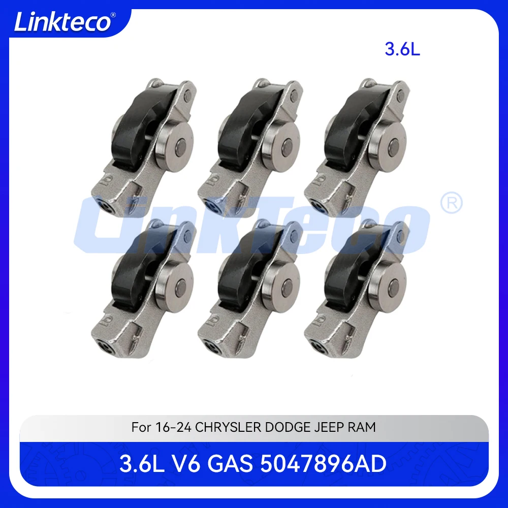 Engine 6pcs Camshaft Rocker Arm Fit 3.6 T L V6 GAS For 16-24 CHRYSLER PACIFICA DODGE DURANGO JEEP GRAND CHEROKEE RAM 1500 3.6L