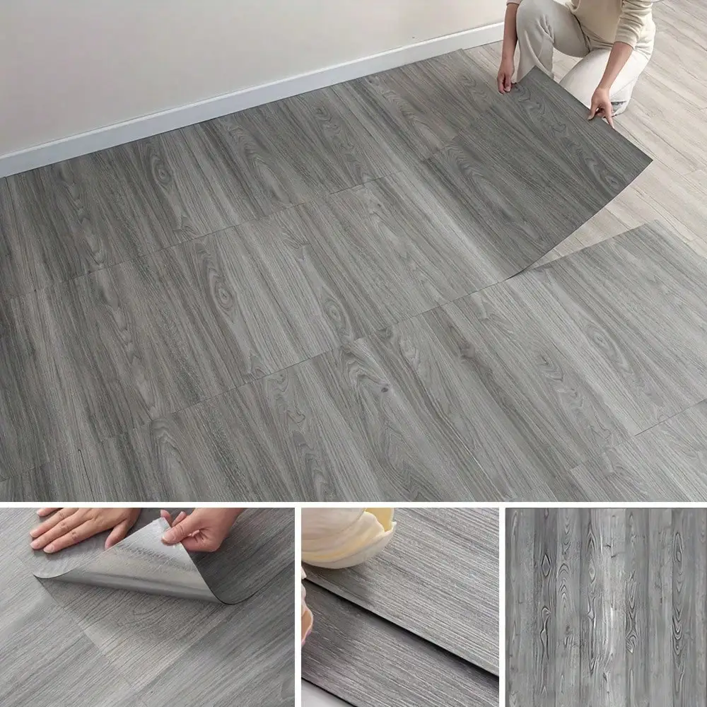 40Pcs 30*30cm Self-Adhesive Wall & Floor Tiles, 3D Marble Ceramic Texture Vinyl Sticker, Aluminum Foil Foam Cushioning Backing, Waterproof Fireproof Moisture-Proof, Easy Peel And Stick DIY Decor For Kitchen, Living Room, Bedroom Home Decoration view 6