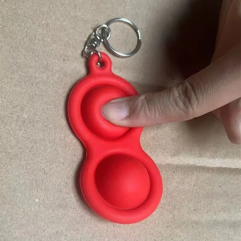 Gantungan Kunci Push Bubbles Fidget untuk Menghilangkan Stres dan Kecemasan, Terapi ADHD Autisme, Mainan Sensorik, Hadiah Ulang Tahun Anak
