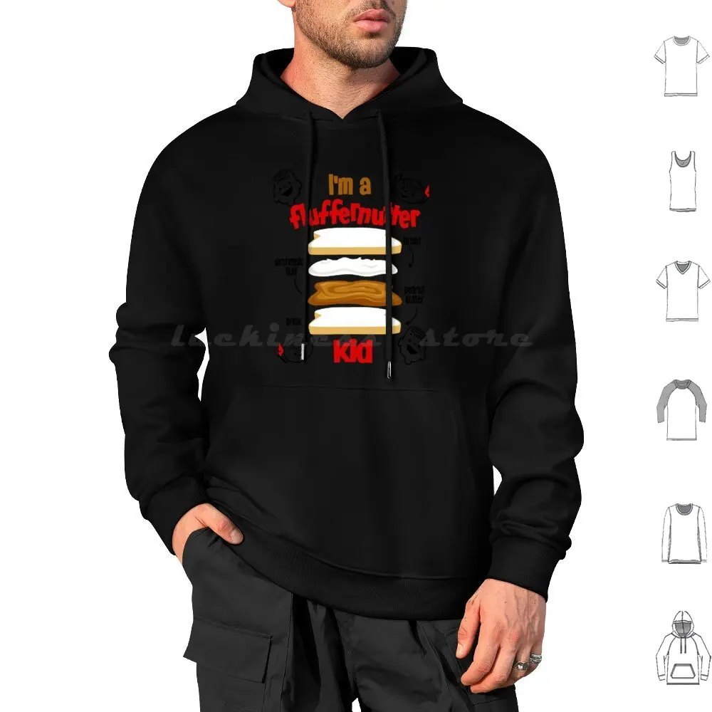 I Am A Fluffernutter Hoodie cotton Long Sleeve Marshmallow Back To School Food Kids Keep It Mello Smile Sandwich School