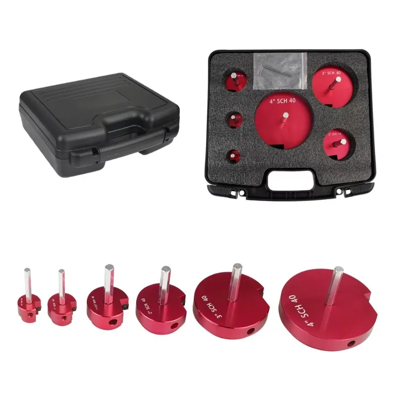 

6PC Plastic Pipe Fitting Reamer Kit for 1/2\" Drill Includes 0.75\" 1\" 1.5\" 2\" 3\" 4\" Carbide Cutting Inserts Vehicle Tools