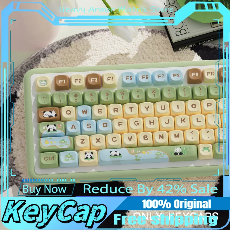 

New Panda Anime Theme Keycap 112/120 Key Mca Profile Pbt Mechanical Keyboard Game Cartoon Cute Collection Cool Office Keycap