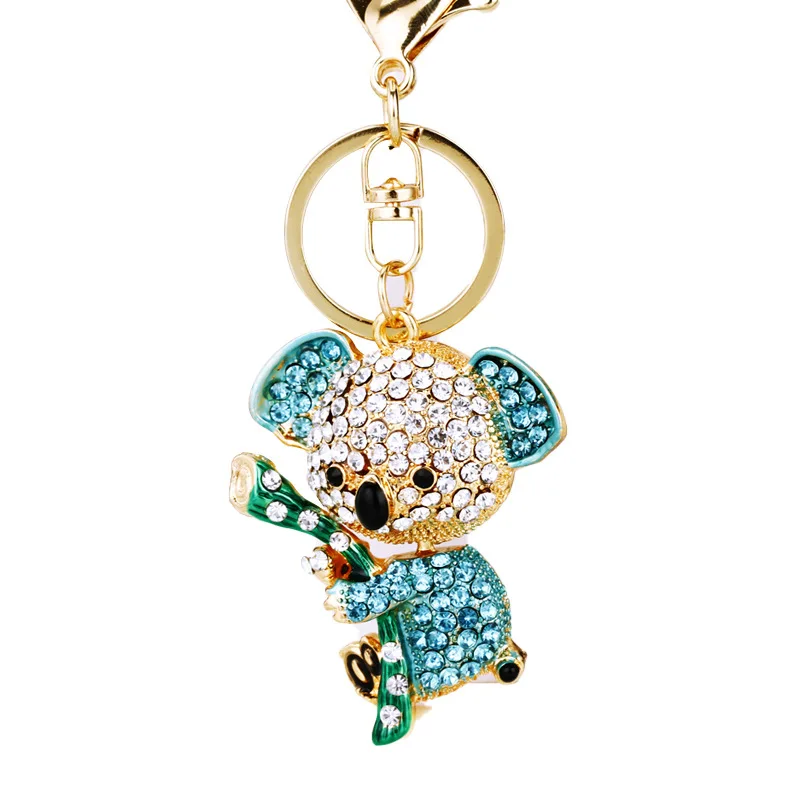 Strass lucidi adorabile portachiavi Koala gioielli di moda regalo per le donne portafoglio per bambini borsa appesa portachiavi decorativo animale