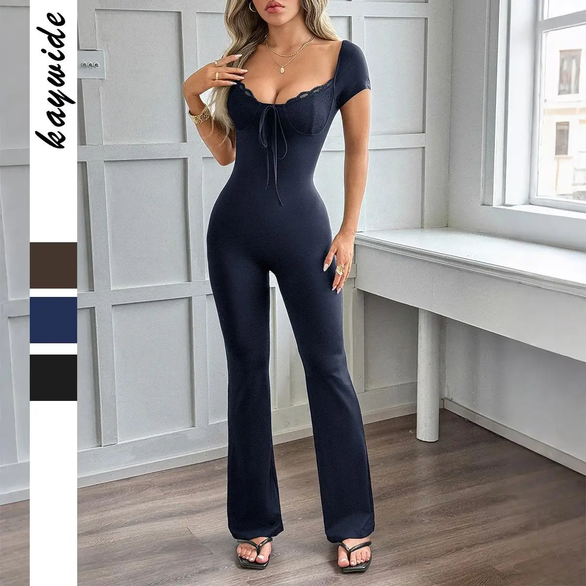 Diyun Yoga Sle Sportswear Women's Slim Fit Jumpsuit Capri Pants Long Sve Independent Station Spring Summer Faionable