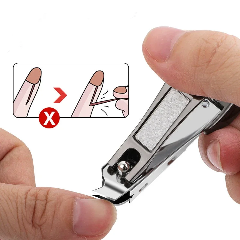 Ouriner Nail Clippers Stainless Steel Sharpest Nail Cutter Duty Curved Edge for Adult Men Women Swing Out Nail Cleaner/File