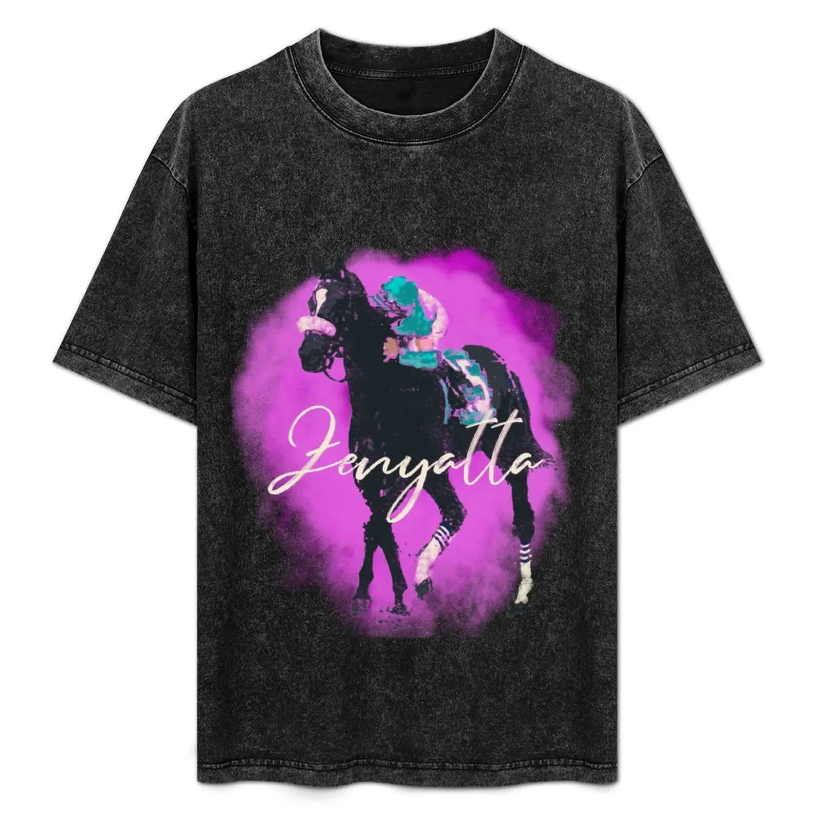 

Zenyatta - Famous Racehorse white lettering T-Shirt Large Size Casual Tee Shirt