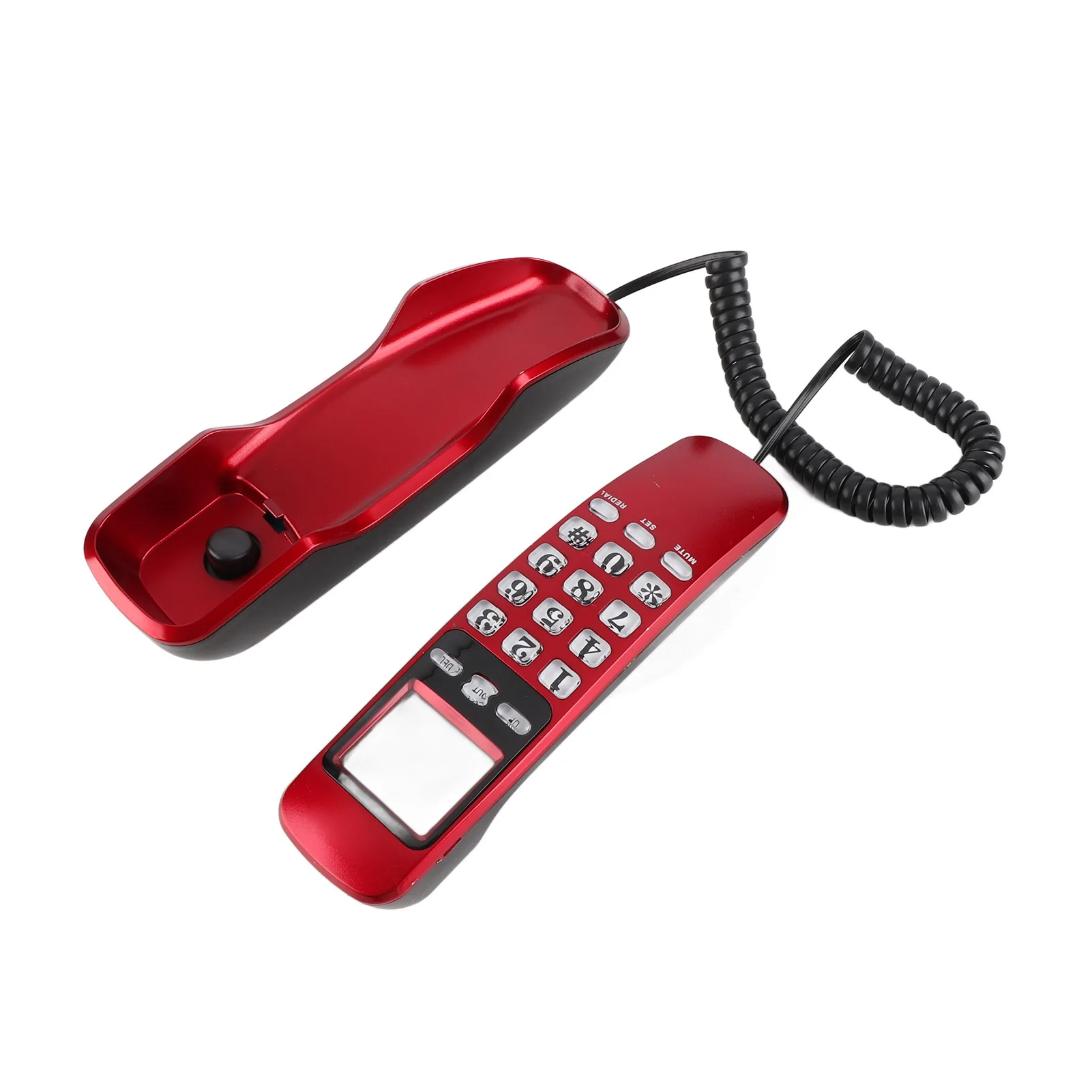 هاتف أرضي مثبت على الحائط مع نظام معرف المتصل المزدوج ، هاتف صغير ، وظيفة معاودة الاتصال ، سلكي ، ثابت ، منزل ، فندق