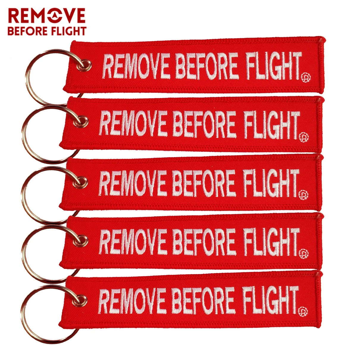 Remove Before Flight Embroidery Key Fobs Key Tag Motorcycles Cars Backpack Chaveiro Keychain For Friends Fashion Key Ring Gifts