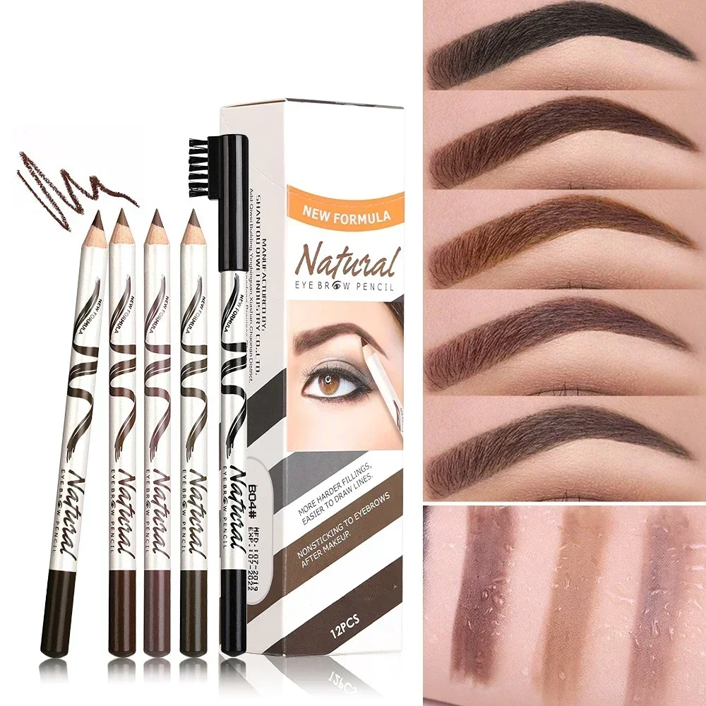 MENOW Eyebrow Pencil Makeup Eyebrow Marker Waterproof Eyebrow Tattoo for Eyebrows Enhancer Dye Tint Pen Long Lasting 5 Colour