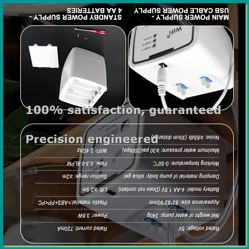 

WIFI Smart Watering Device Double Pump Timed Automatic Drip Irrigation System APP Control for Garden Plant Flower(20)-BCBW