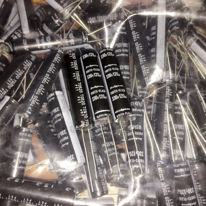 5PCS 120UF 330V Electrolytic Capacitor PHOTO-FLASH Flash Capacitor 330V 120UF 10X43