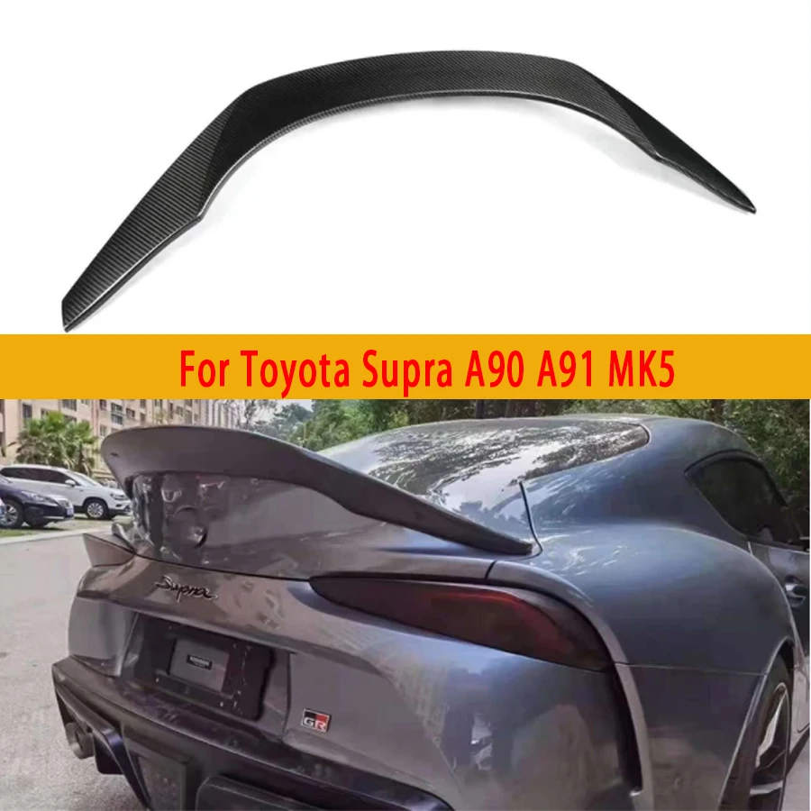 

For Toyota Supra GR A90 A91 MK5 Carbon Fiber Tail fins Rear Trunk Spoiler Guide Wing Rear Wing Car Accessories Upgrade body kit