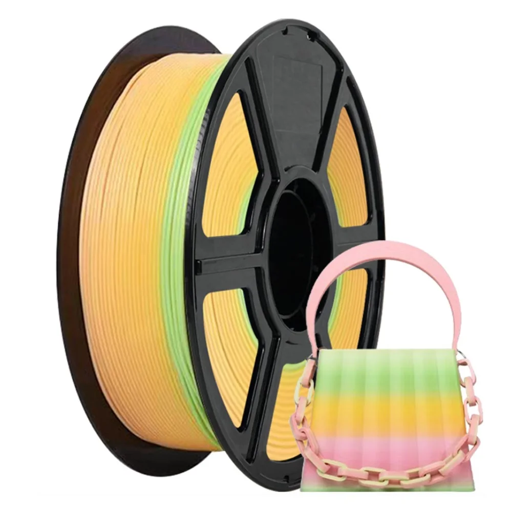 Elastyczny filament TPU 1.75mm 1kg/500g/250g/200g Filament TPU ze zmianą koloru tęczy do drukarki 3D TPU Elastyczny miękki filament 95A Zielony — zdjęcie produktu 3