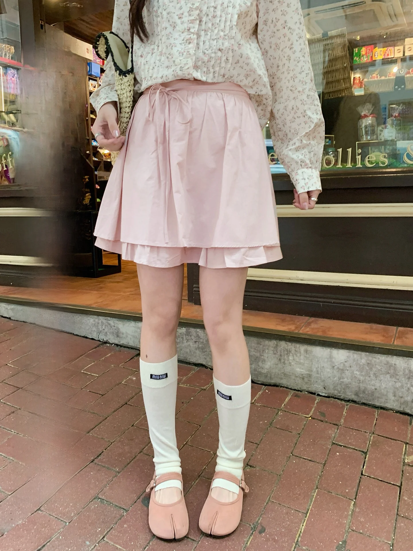 

Новая женская летняя короткая юбка А-силуэта с высокой талией, двухслойная, с поясом, в корейском стиле, из хлопка, для повседневной носки