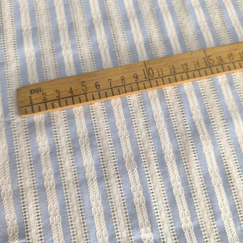 Korean Style Striped Openwork 100% Cotton Fabric for DIY Doll Clothing Children Dress Spring Summer Sewing Craft Material view 5