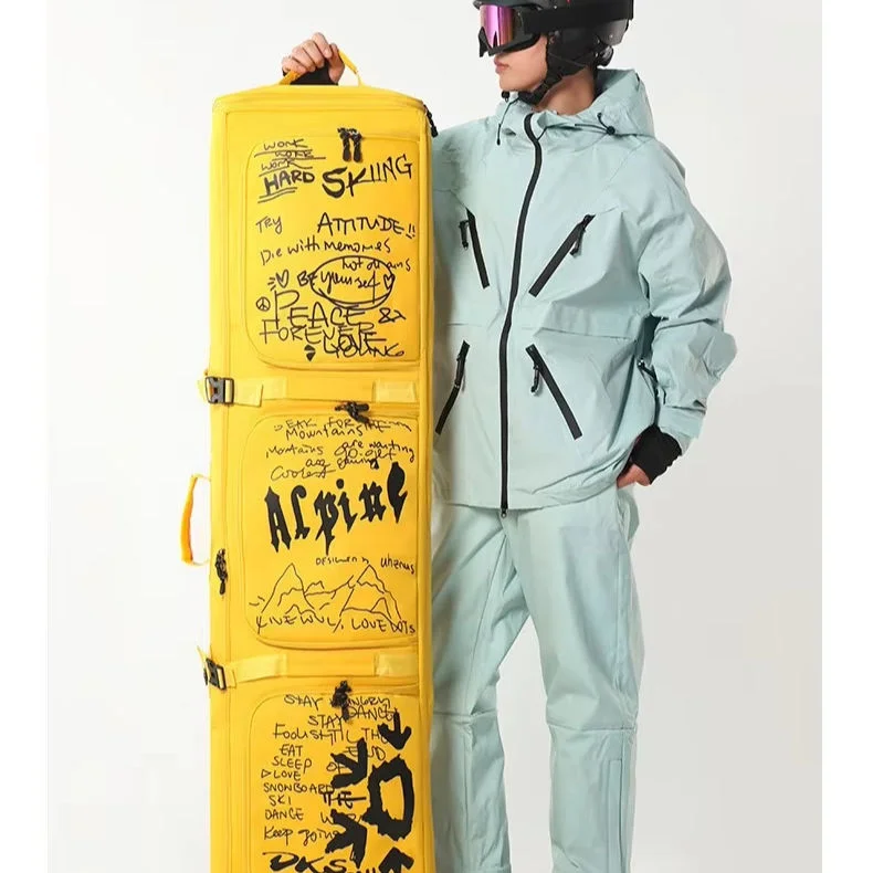 

Wear Resistant Waterproof 900D Ski/Snowboard Bag Large Capacity Dry-Wet Separation Silent Wheels Beginner Adult/Child Multiple