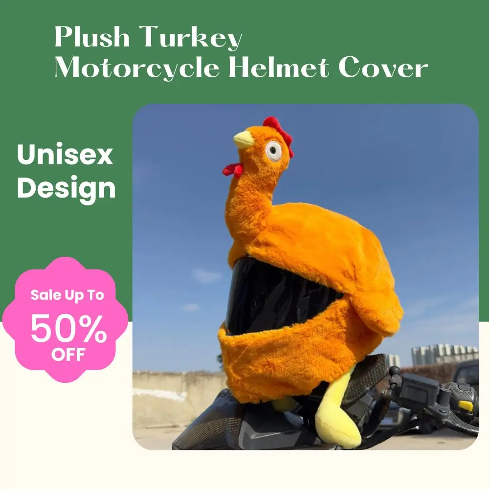 

Funny Turkey Plush Motorcycle Helmet Cover Hallowmas Helmets Hat Creative Christmas Helmet Protective Case Motor Accessories