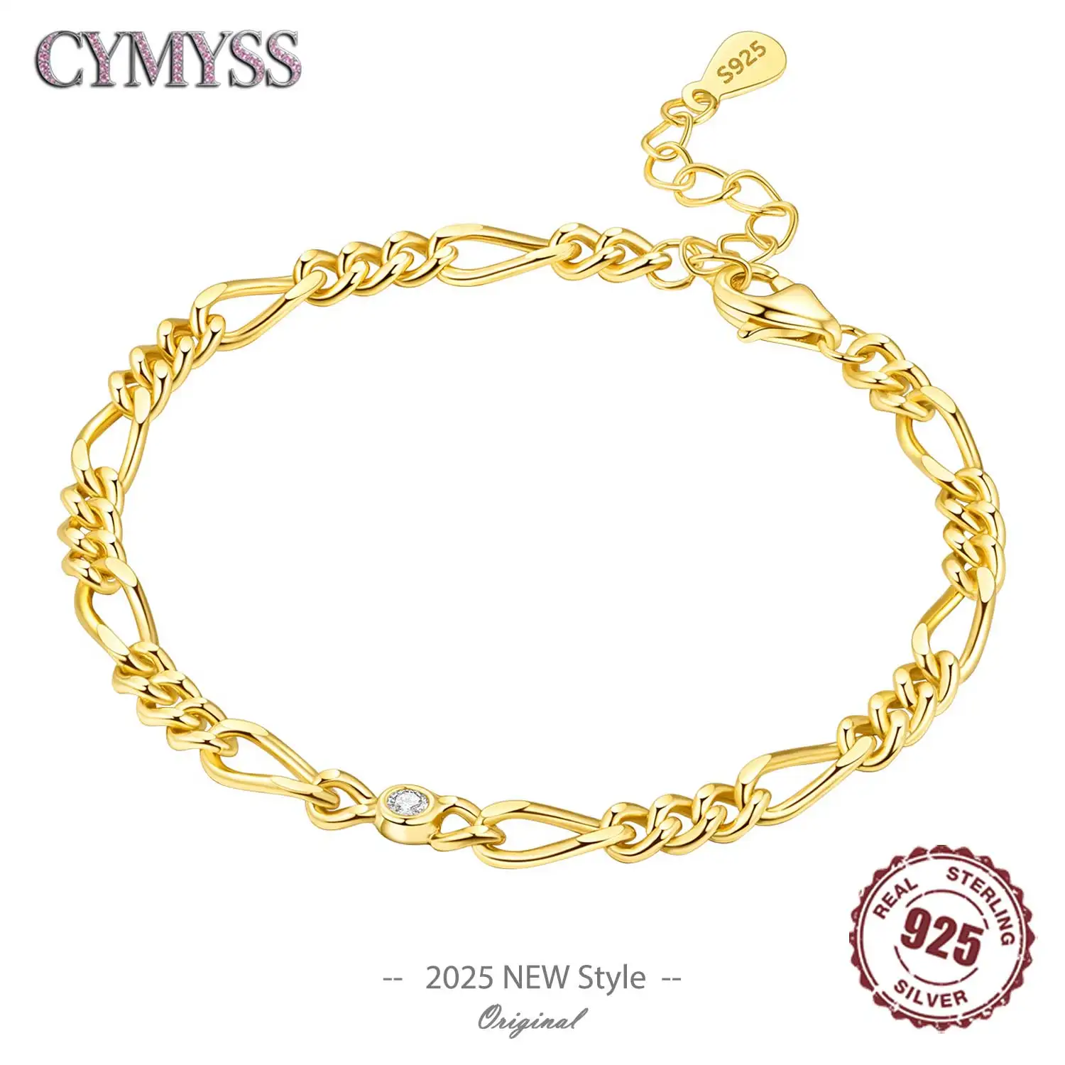 

Лидер продаж 2025, оригинальные браслеты из стерлингового серебра 925 пробы, золото 18 карат для женщин, простые модные украшения, подарок для свадебной вечеринки, ювелирные изделия 14 карат