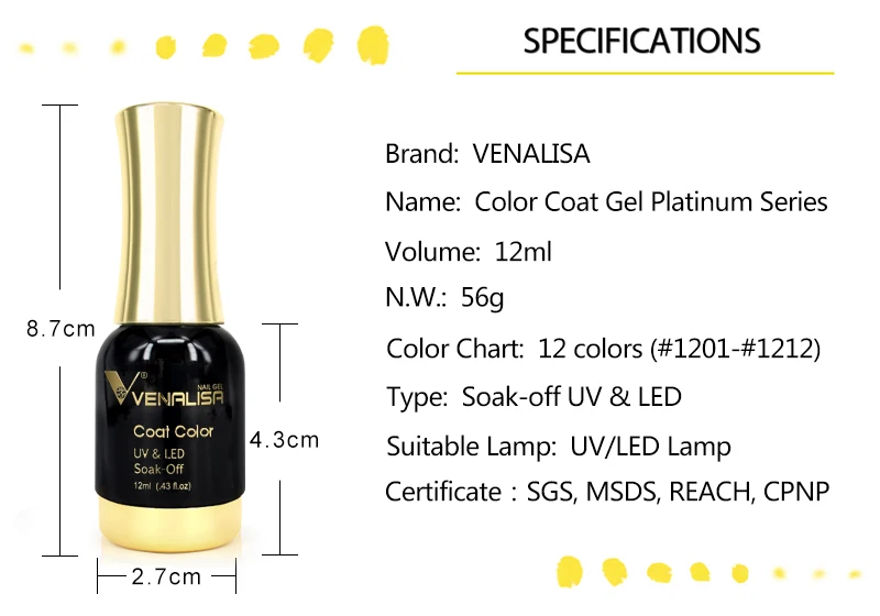 12 ml VENALISA Long Wear Nagelgelpoliermittel Jelly Pink Nude Gel Lack Vollständige Abdeckung Glitter Pearl Soak Off UV LED UV LED Gel – Detail 6