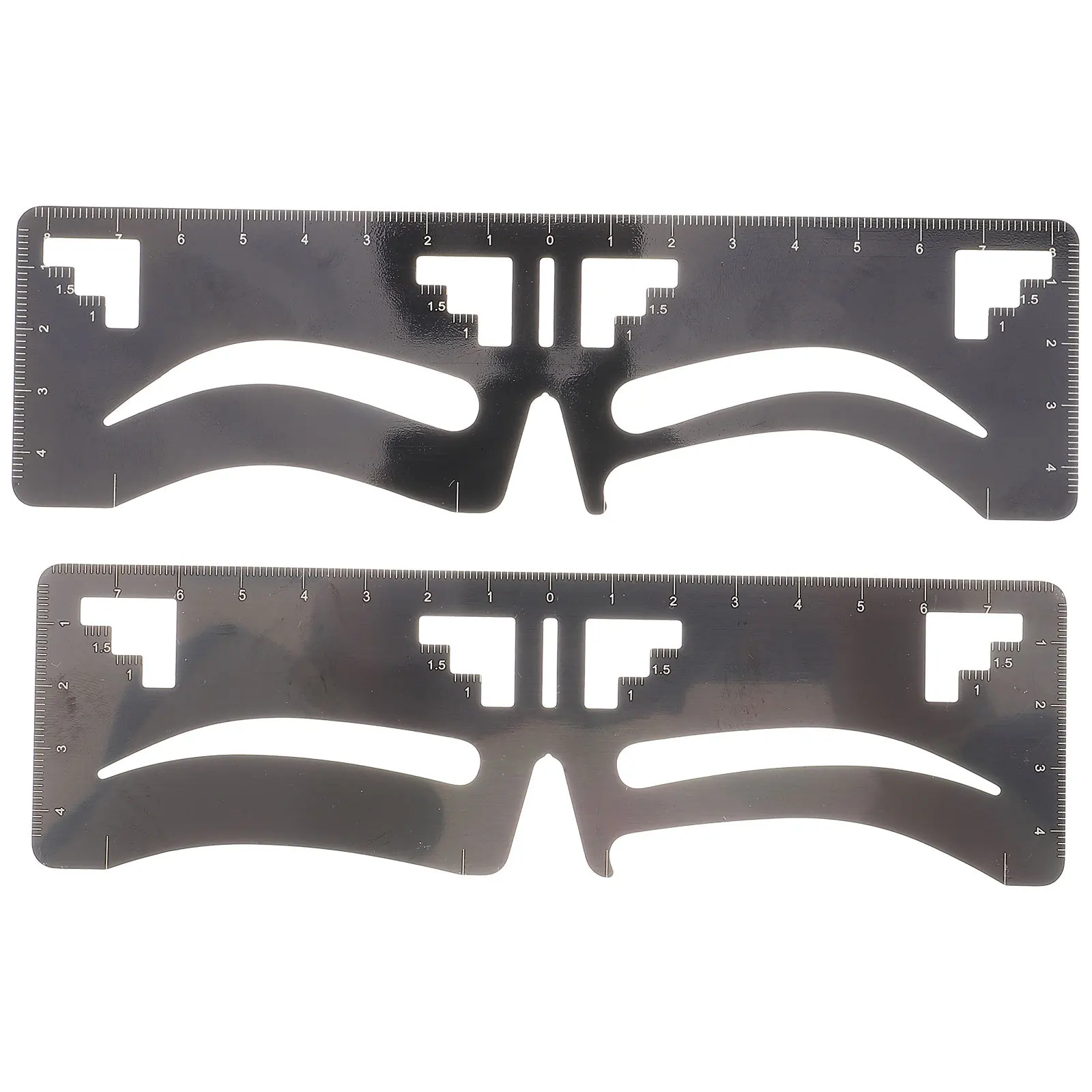 Metalen wenkbrauwliniaal Precisiemeetinstrument voor Microblading Shaping-stencil DIY Brow Mapping Template Positioneringsgids