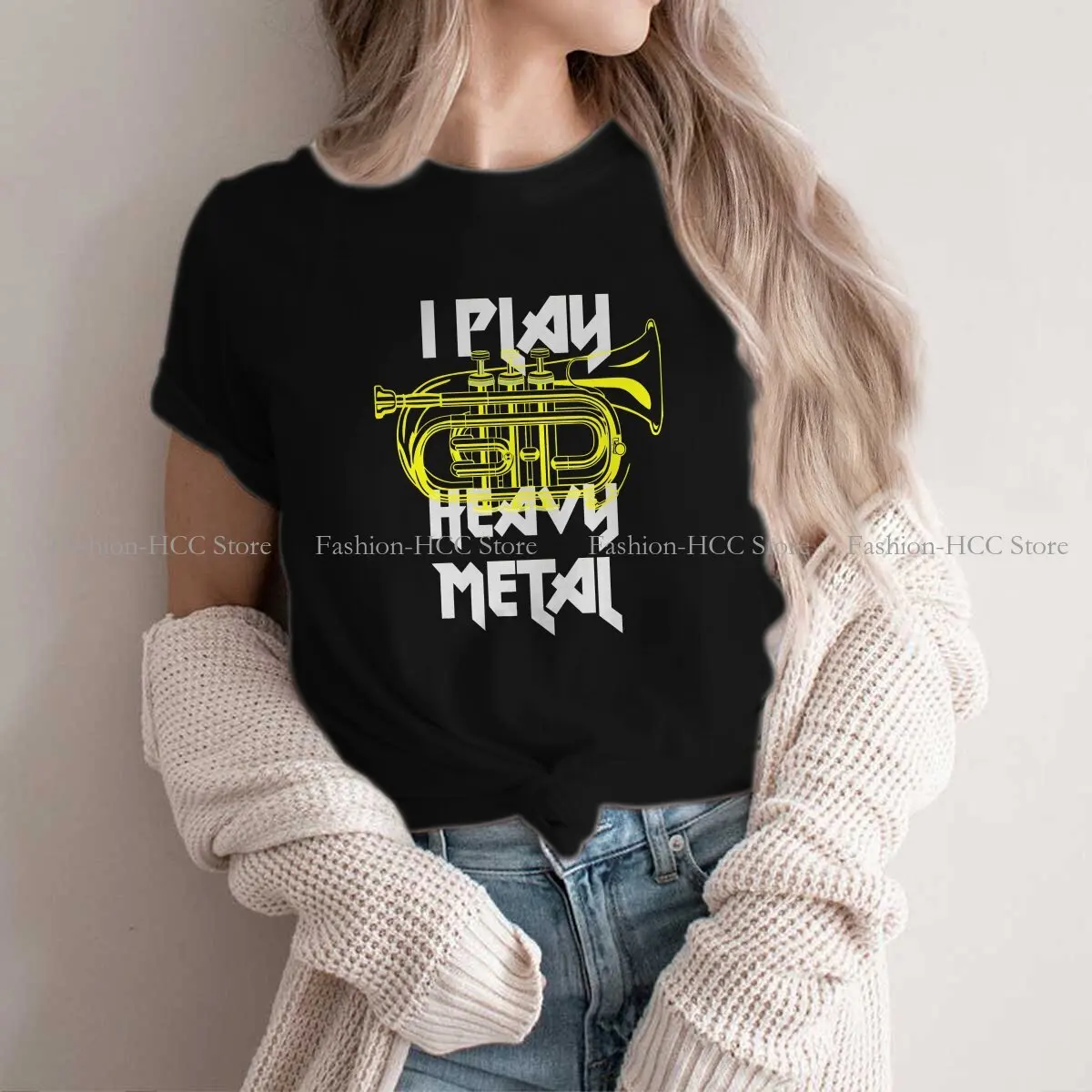 I Play Heavy Metal Tuba Hipster Polyester TShirts Heavy Metal Momen Graphic Tops T Shirt Round Neck