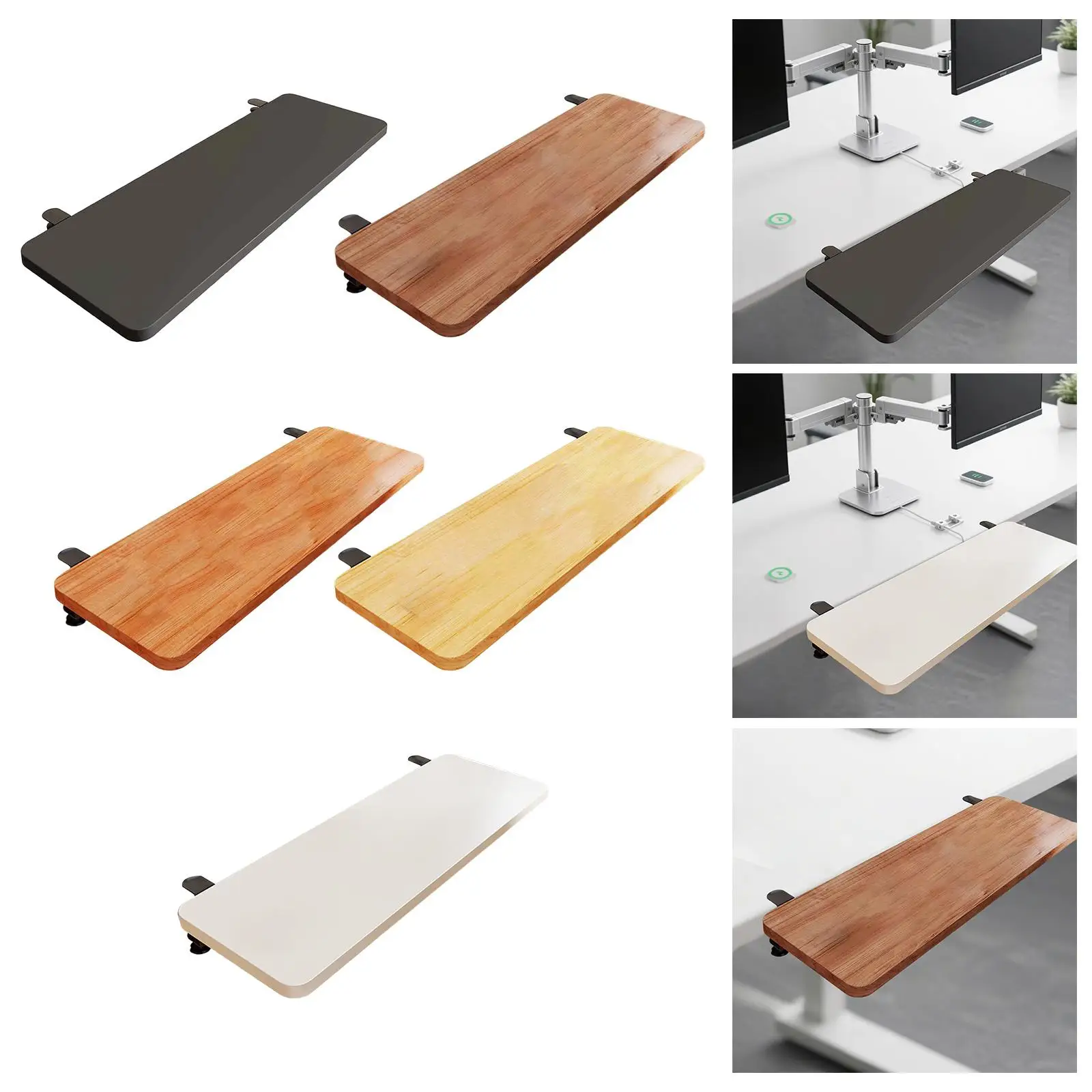 Desk Extender Tray Practical Accessories Space Saving Clamp on Ergonomic Desk Extender Board Wrist Support Easy Installation