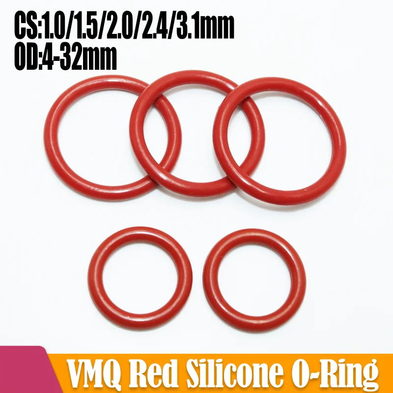 Silicone O Ring CS 1/1.5/2/2.4/3.1 Sealing Washer Red VMQ Oring Plumbing Car Faucet Gasket Oil Resistant High Temperature O-ring