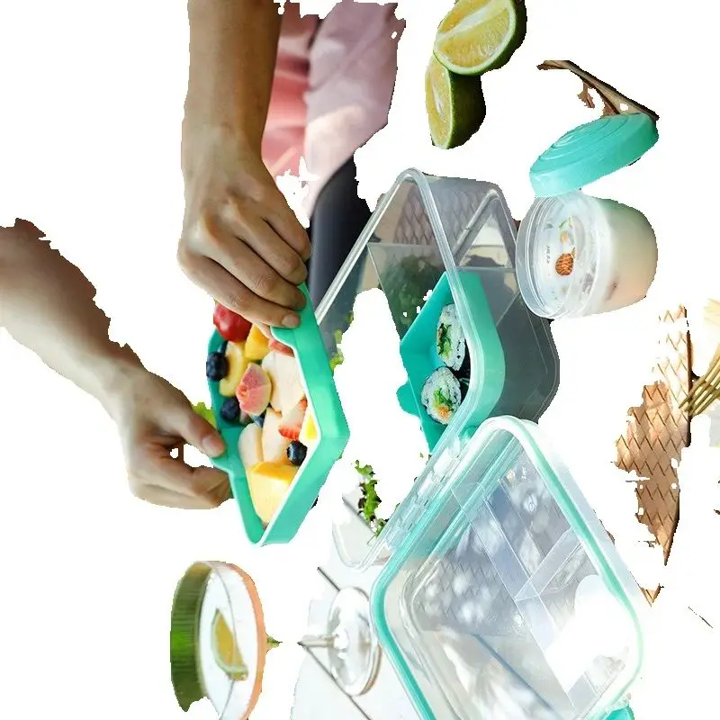 

Double To-go Children's Lunch Box with Yogurt Compartment Leakproof Microwave Safe Bento Box for Kids School And Office Food