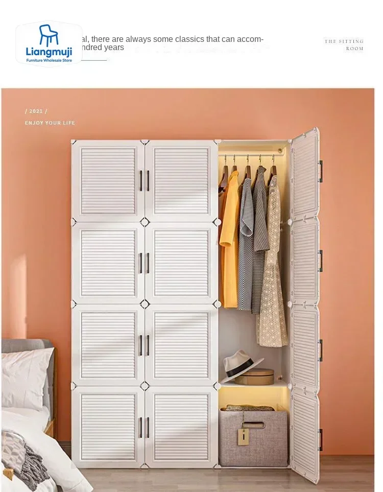Simplicity Household Wardrobe Bedroom Furniture Clothing Organizer Rack Assemble Storage Cabinets Dustproof Collapsible Locker